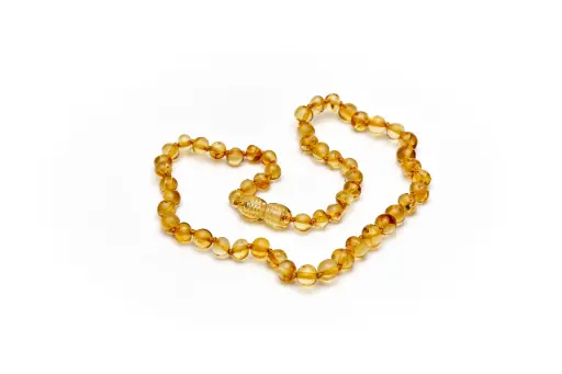 Collier d'ambre "miel clair"