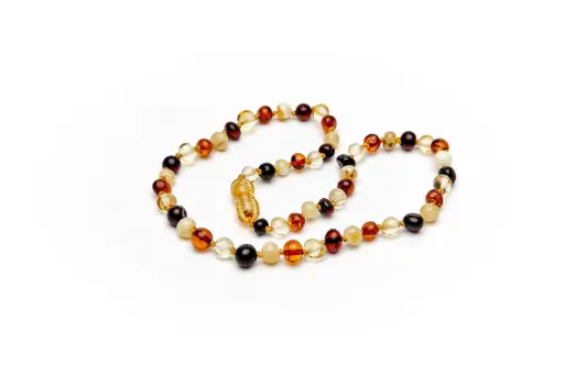 Collier d'ambre "Brut" multicolor