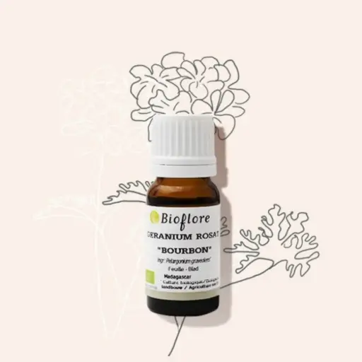 Huile essentielle de Géranium Rosat Bourbon Bio – Bioflore (10 ml)
